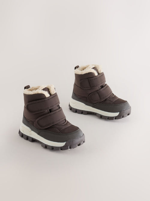 Dsiney Kidz - Chocolate Brown Standard Fit (F) Waterproof Warm Lined Touch Fastening Walking Boots image 1