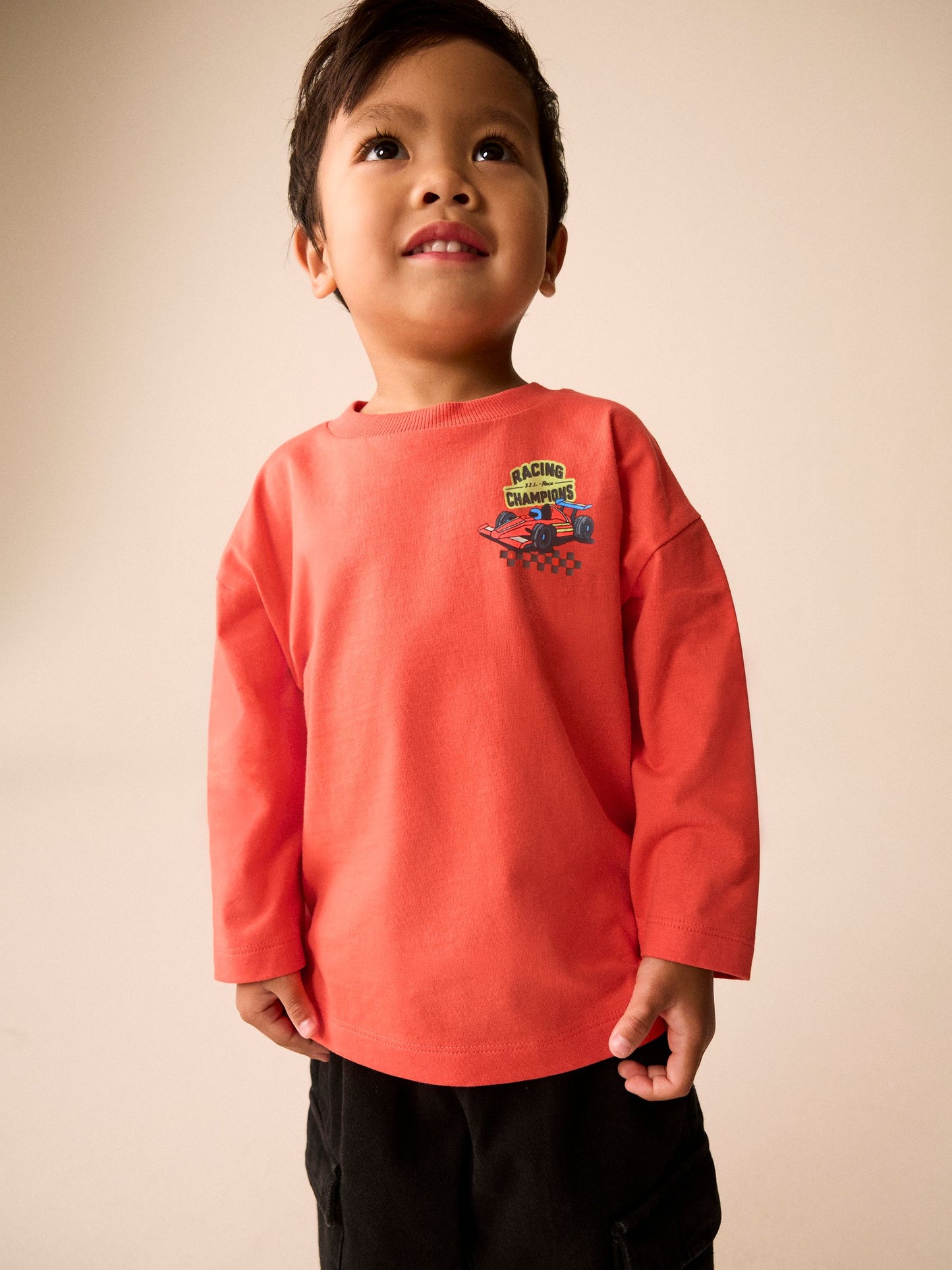 Dsiney Kidz - Red Racing Car Long Sleeve Back Graphic T-Shirt (3mths-10yrs) image 1