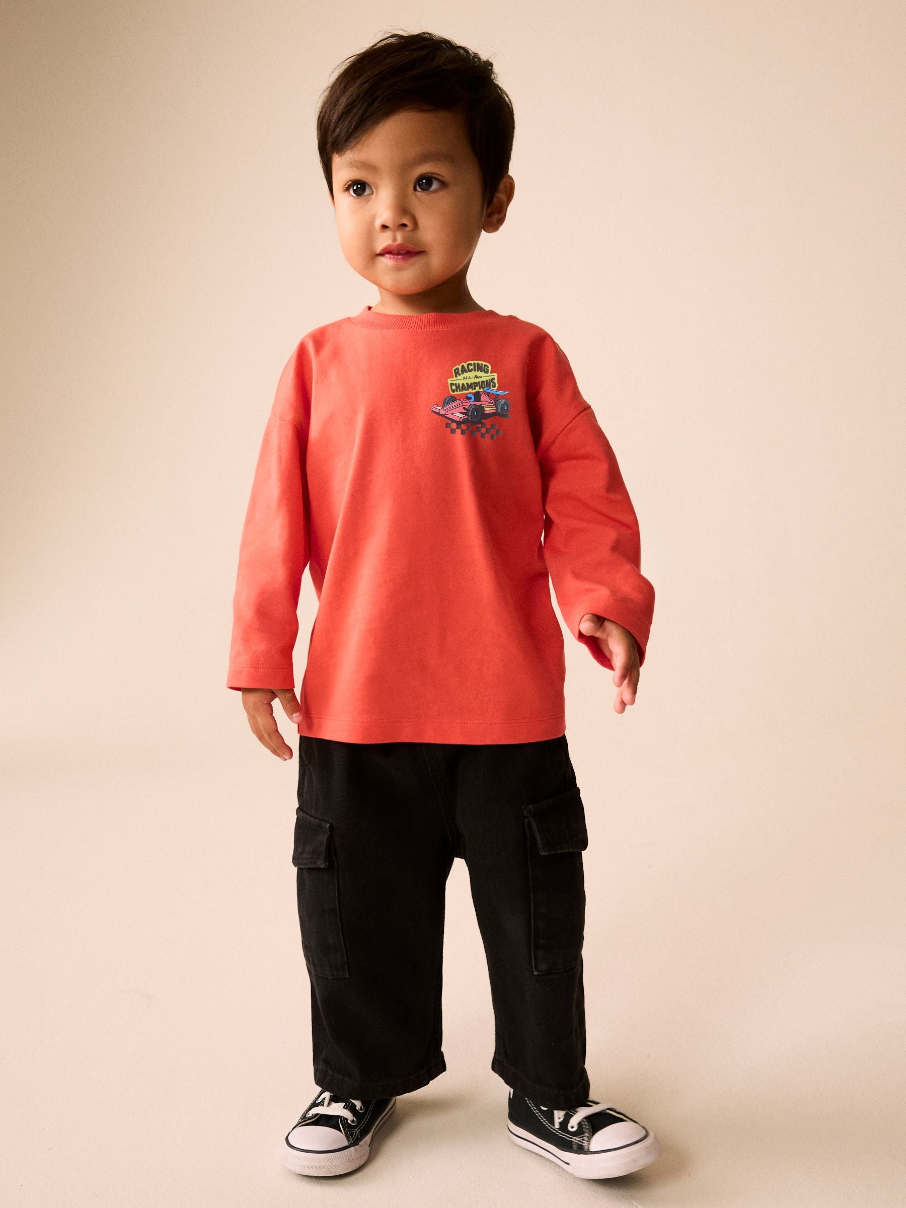 Dsiney Kidz - Red Racing Car Long Sleeve Back Graphic T-Shirt (3mths-10yrs) image 2