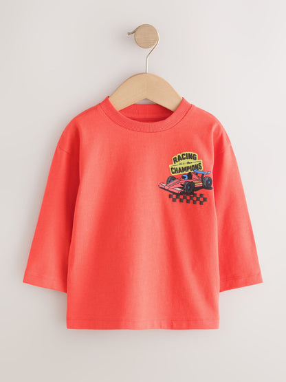 Dsiney Kidz - Red Racing Car Long Sleeve Back Graphic T-Shirt (3mths-10yrs) image 6