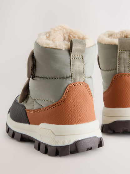 Dsiney Kidz - Grey Standard Fit (F) Waterproof Warm Lined Touch Fastening Walking Boots image 4