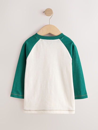 Dsiney Kidz - Green/Ecru Ragan Dog Long Sleeve Graphic T-Shirt (3mths-7yrs) image 5