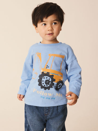 Dsiney Kidz - Pale Blue Digger Long Sleeve Graphic T-Shirt (3mths-7yrs) image 1