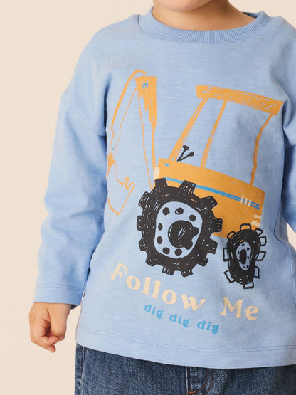 Dsiney Kidz - Pale Blue Digger Long Sleeve Graphic T-Shirt (3mths-7yrs) image 3