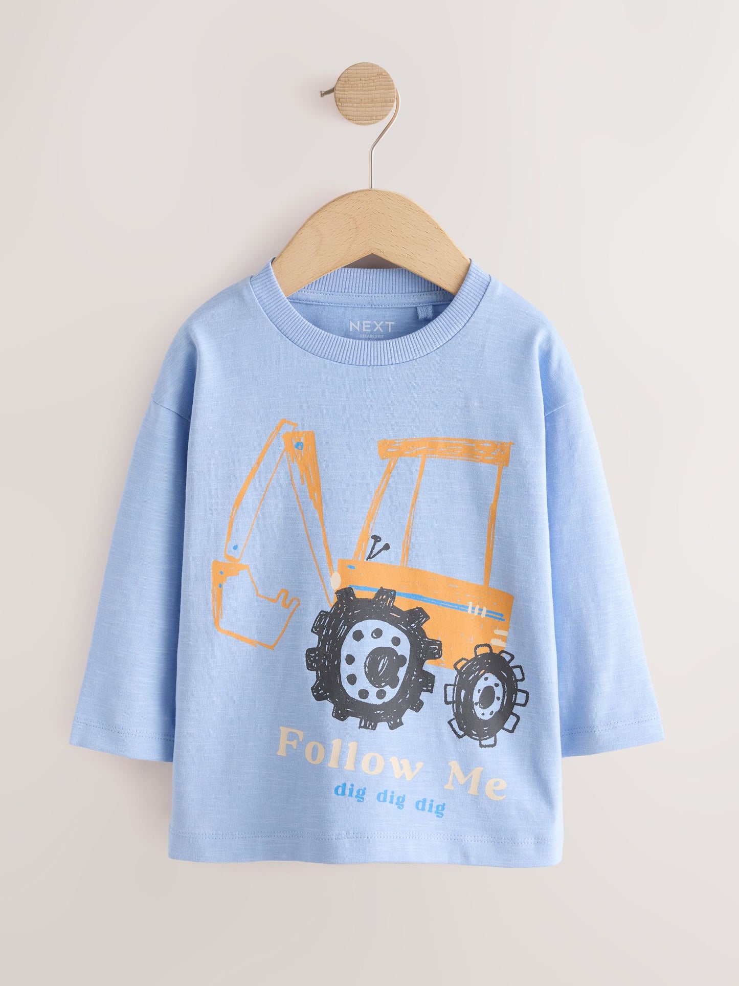 Dsiney Kidz - Pale Blue Digger Long Sleeve Graphic T-Shirt (3mths-7yrs) image 4
