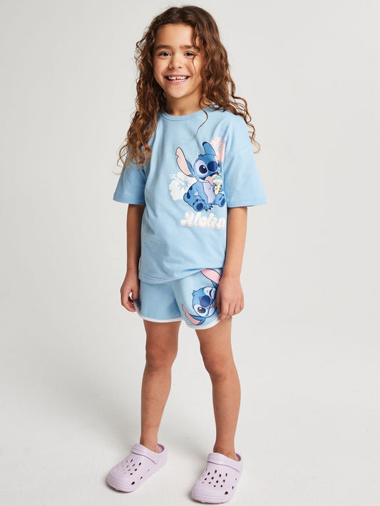 Dsiney Kidz - Brand Threads Blue Lilo & Stitch Sweater & Shorts Set image 1