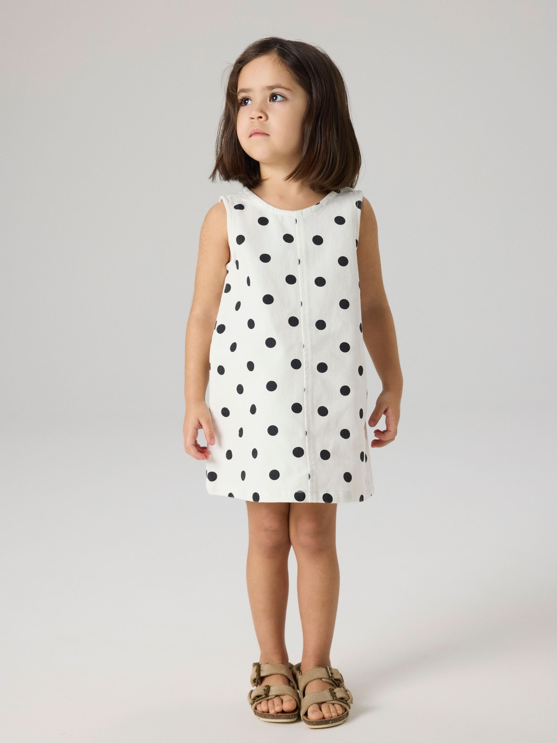 Dsiney Kidz - Name It White Polka Dot Denim Dress image 1