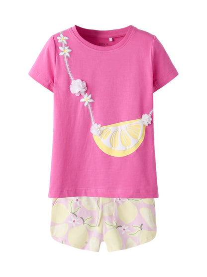 Name It Pink Lemon T-Shirt and Shorts Set image 3