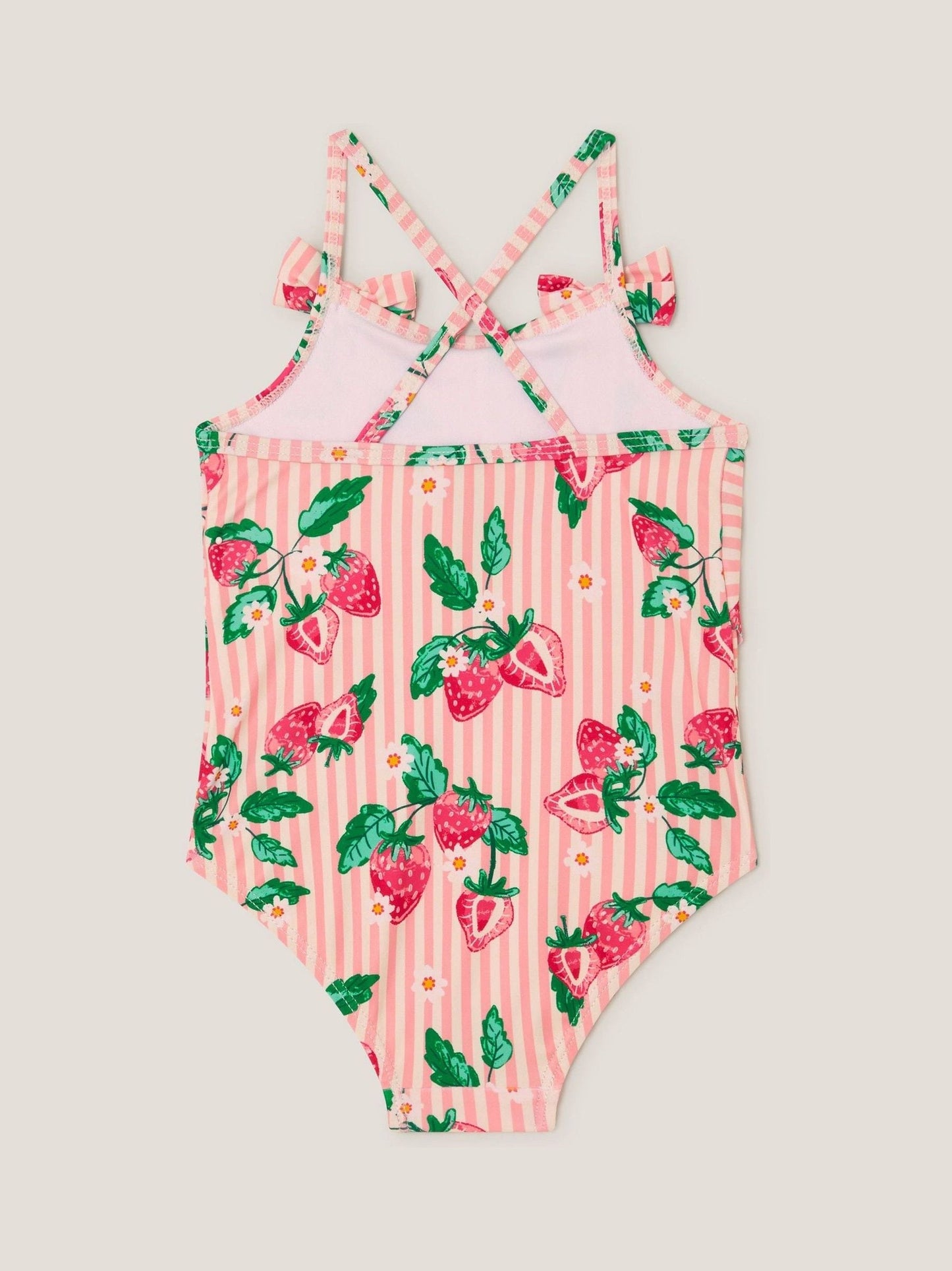Monsoon Pink Baby Strawberry Print Scallop Trim Swimsuit image 2