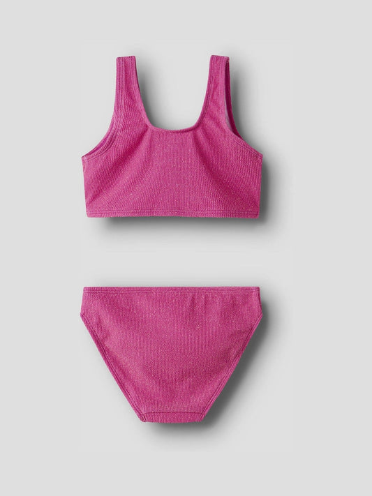 Dsiney Kidz - Name It Pink Glitter Front Tie Top Bikini image 2