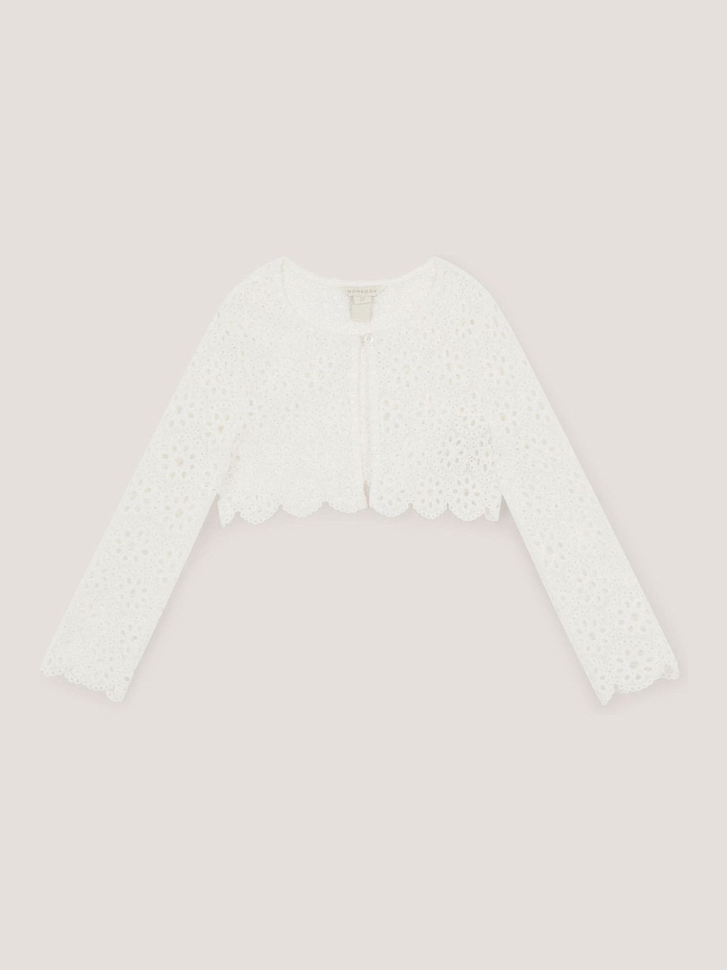 Monsoon Cream Carmela Crochet Long Sleeve Cardigan image 2