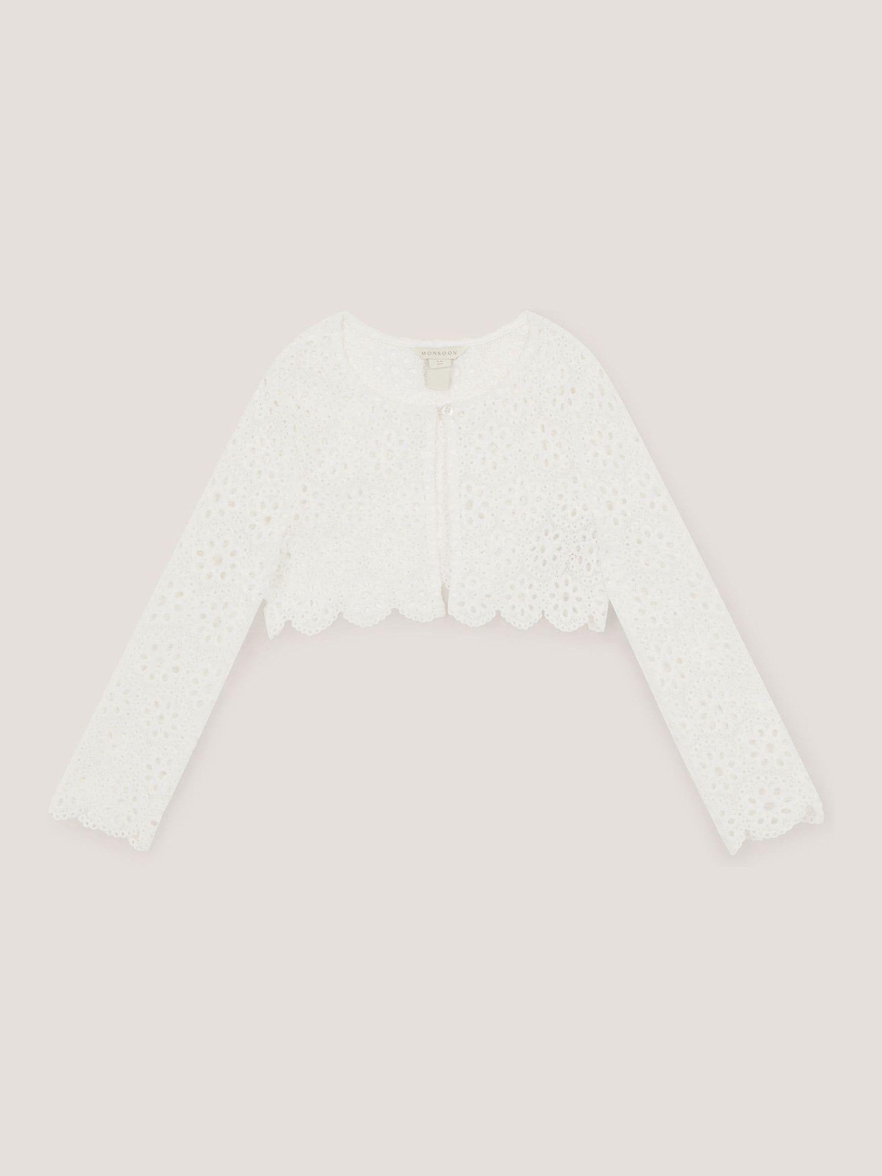 Monsoon Cream Carmela Crochet Long Sleeve Cardigan image 2