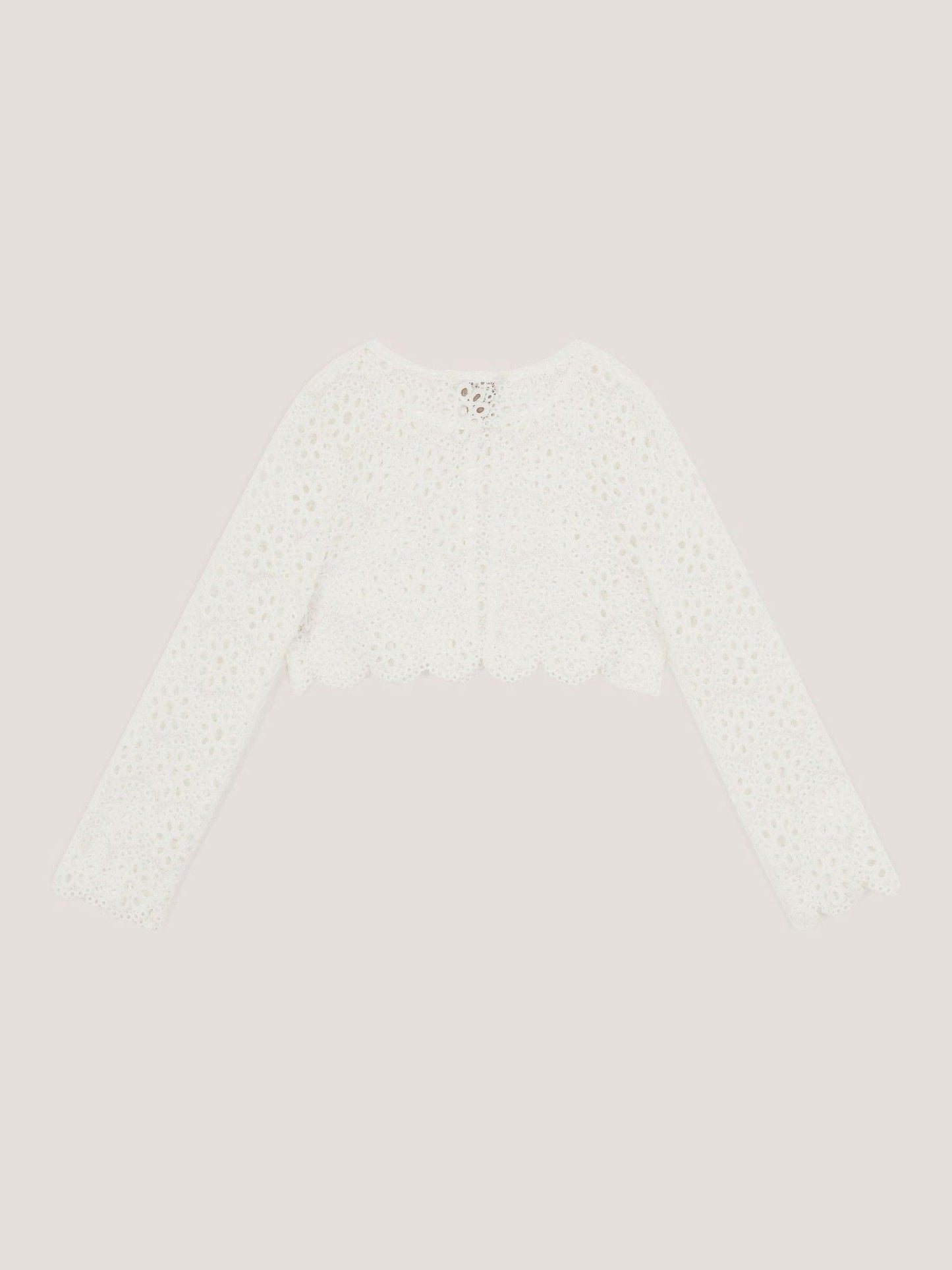 Monsoon Cream Carmela Crochet Long Sleeve Cardigan image 3
