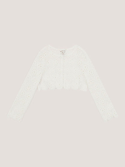 Monsoon Cream Carmela Crochet Long Sleeve Cardigan image 3