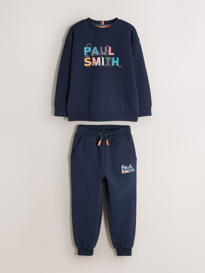 Dsiney Kidz - Paul Smith Junior Navy Graphic Sweatshirt and Joggers Set image 8