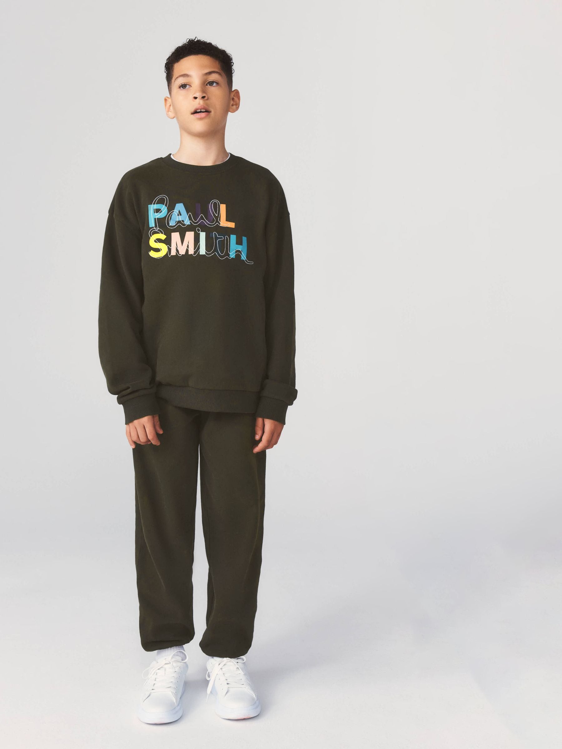 Dsiney Kidz - Paul Smith Junior Khaki Green Graphic Sweatshirt and Joggers Set image 1