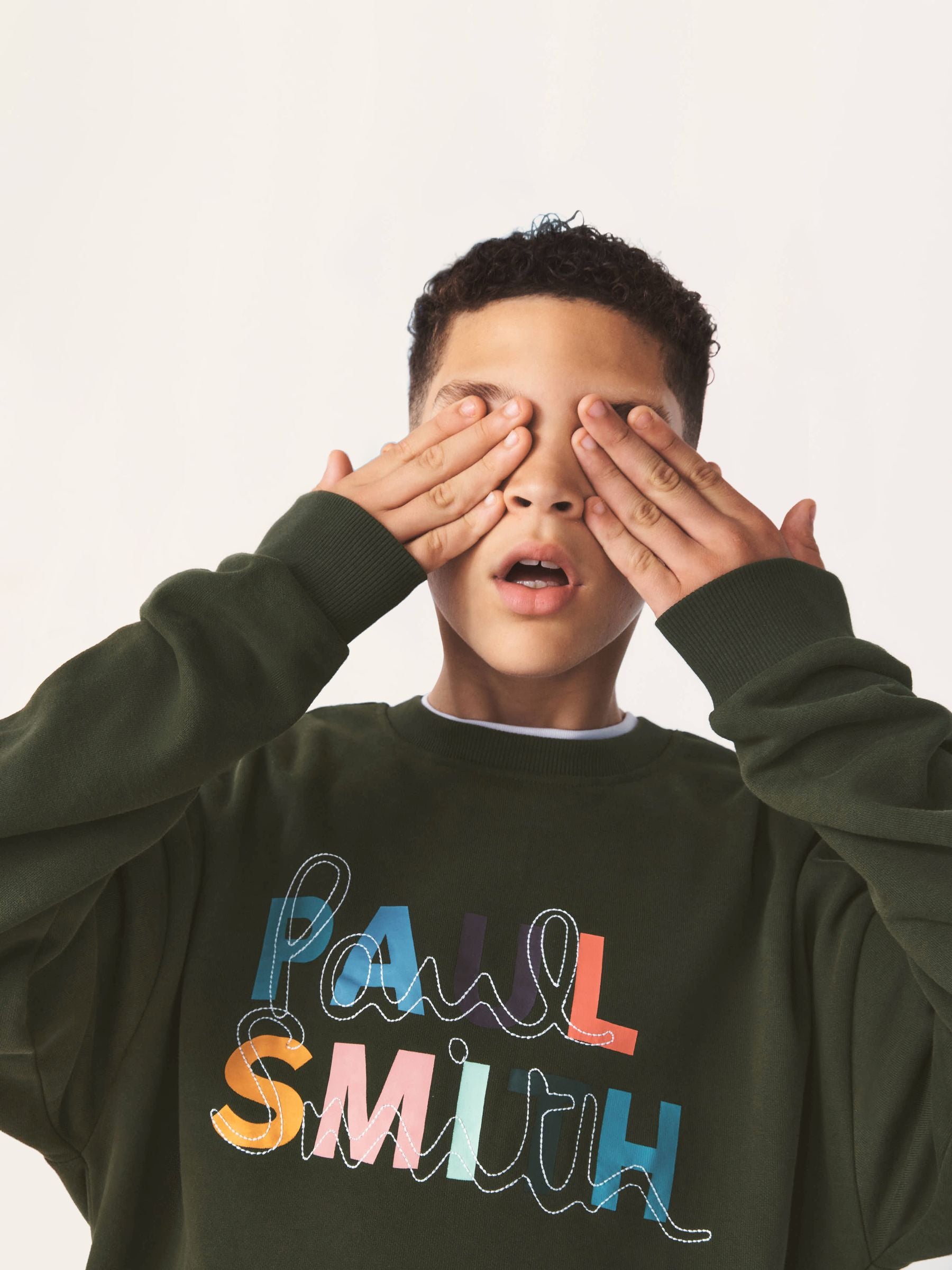 Dsiney Kidz - Paul Smith Junior Khaki Green Graphic Sweatshirt and Joggers Set image 5