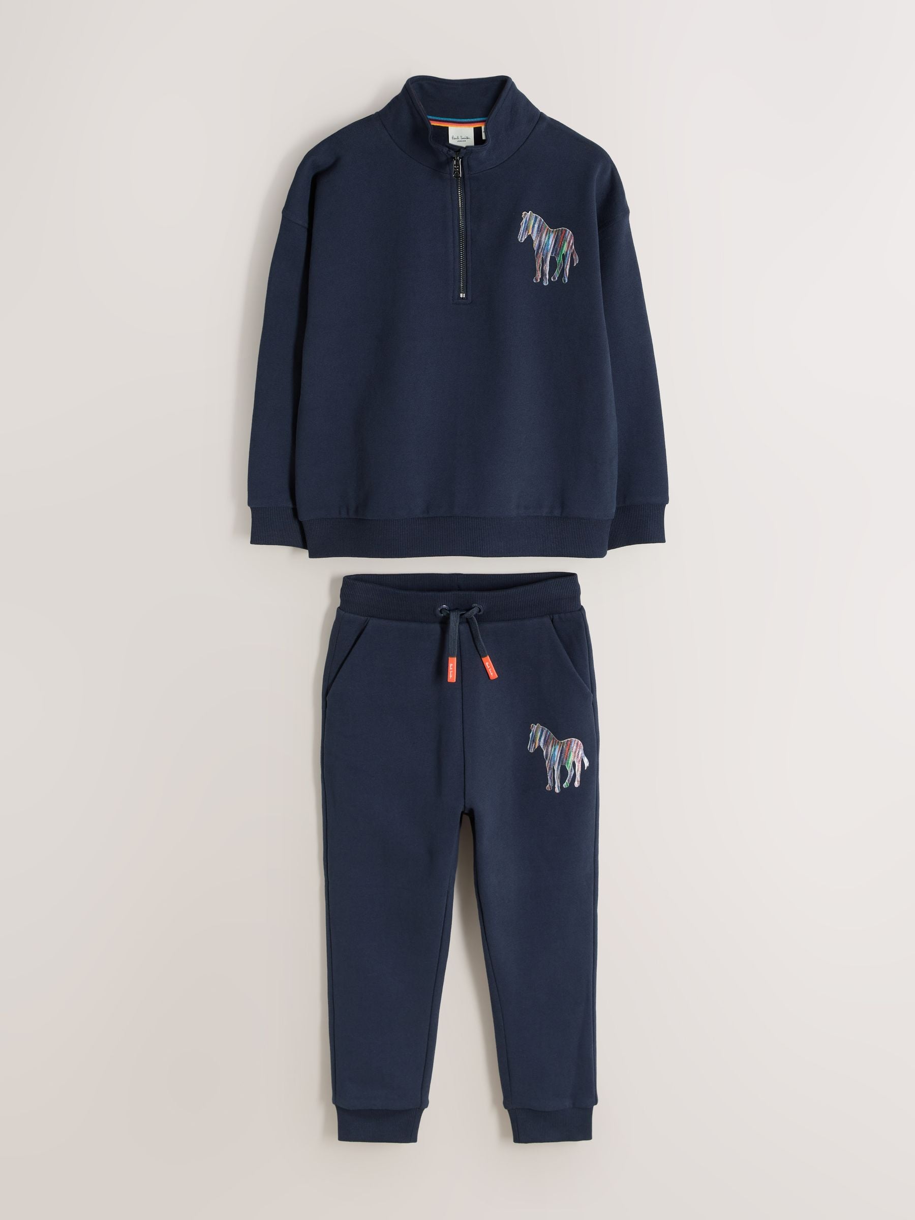Dsiney Kidz - Paul Smith Junior Navy Funnel Neck Zip Through Sweatshirt and Joggers Set image 1
