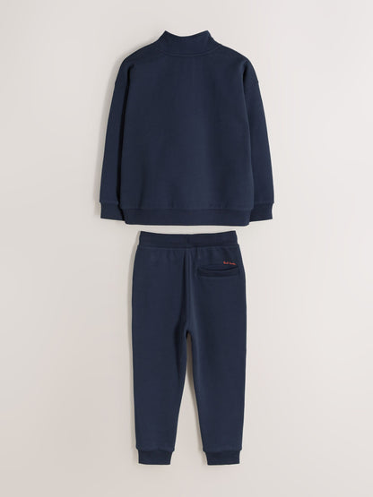 Dsiney Kidz - Paul Smith Junior Navy Funnel Neck Zip Through Sweatshirt and Joggers Set image 2