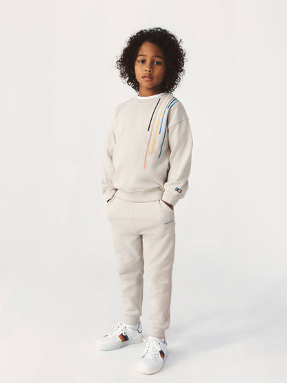 Dsiney Kidz - Paul Smith Junior Stone Embroidered Stripe Sweatshirt And Joggers Set image 1