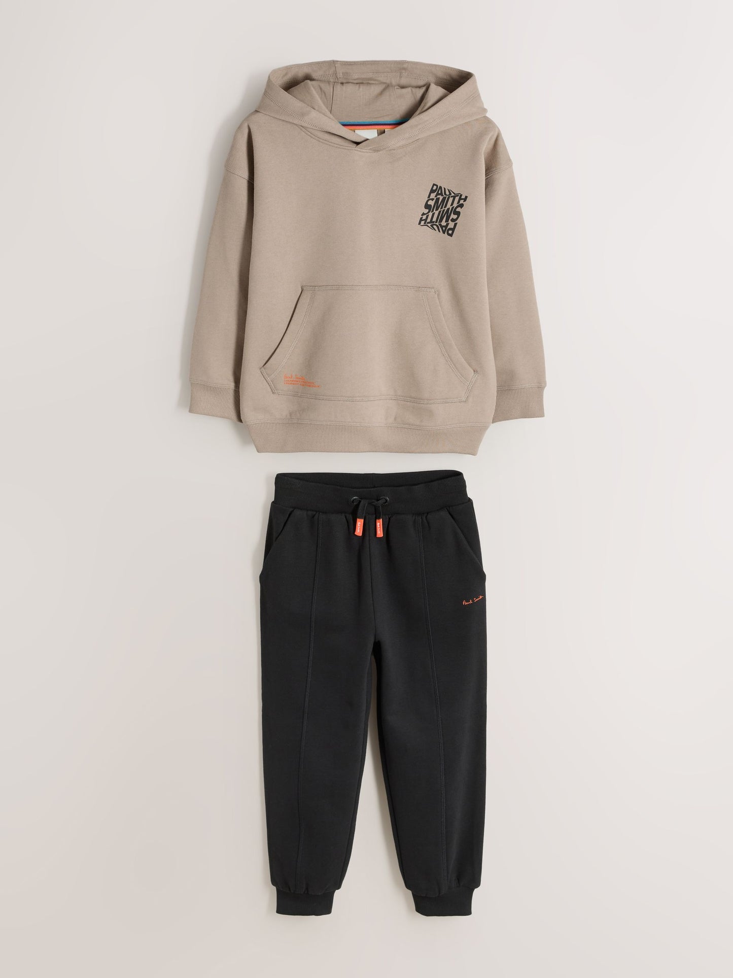 Dsiney Kidz - Paul Smith Junior Stone/Black Graphic Hoodie and Joggers Set image 1