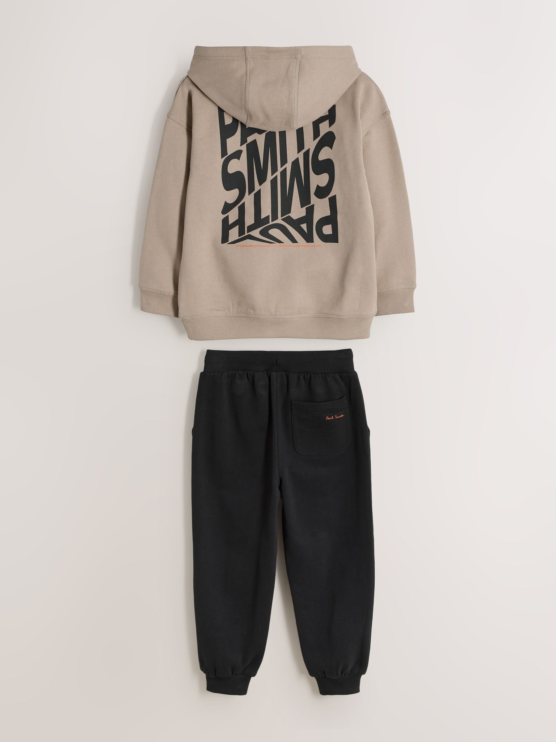 Dsiney Kidz - Paul Smith Junior Stone/Black Graphic Hoodie and Joggers Set image 2