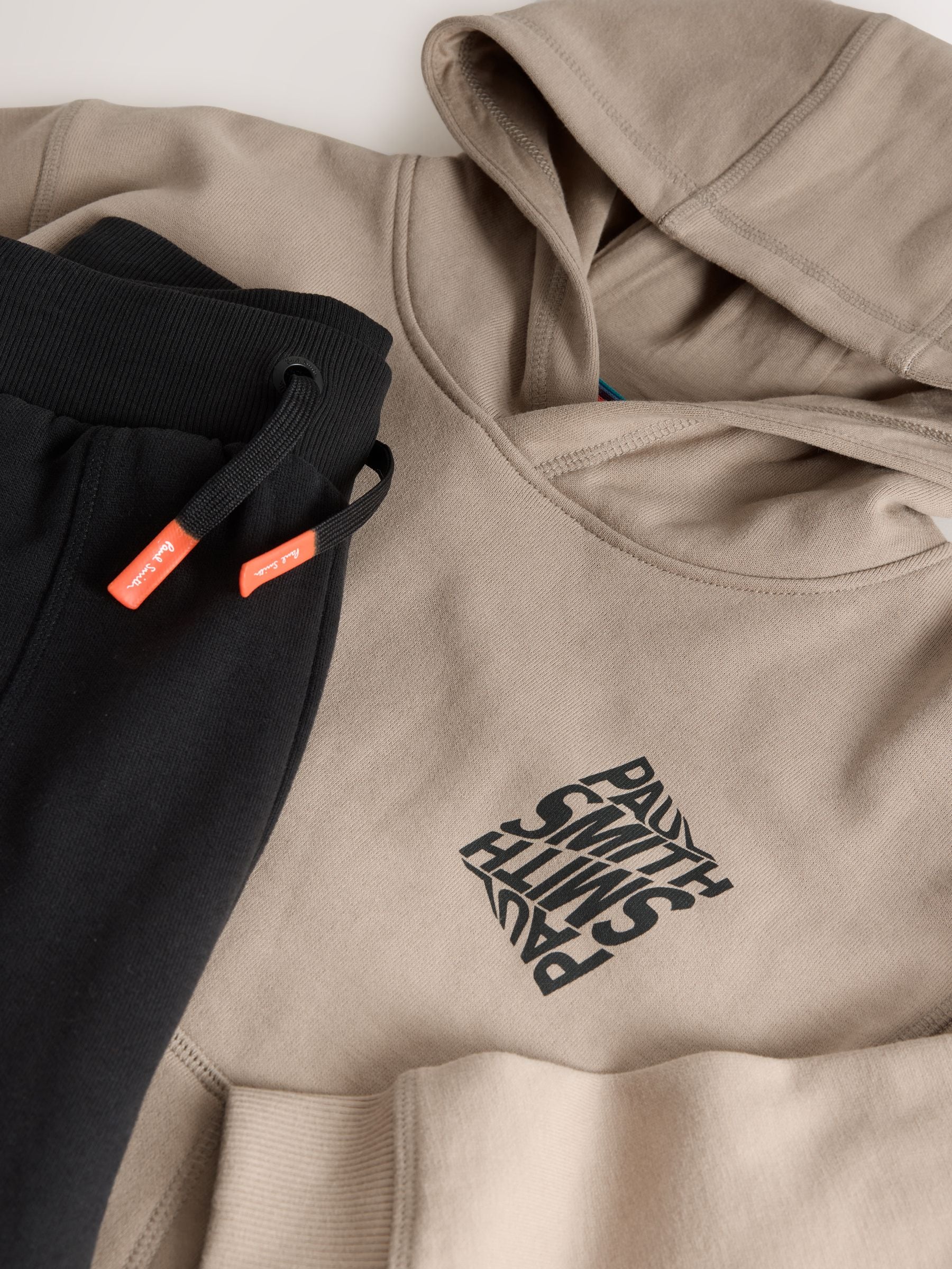 Dsiney Kidz - Paul Smith Junior Stone/Black Graphic Hoodie and Joggers Set image 4