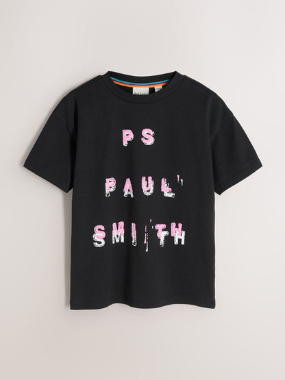 Dsiney Kidz - Paul Smith Junior Black/Grey/Burgundy Graphic T-Shirts 3 Pack image 5