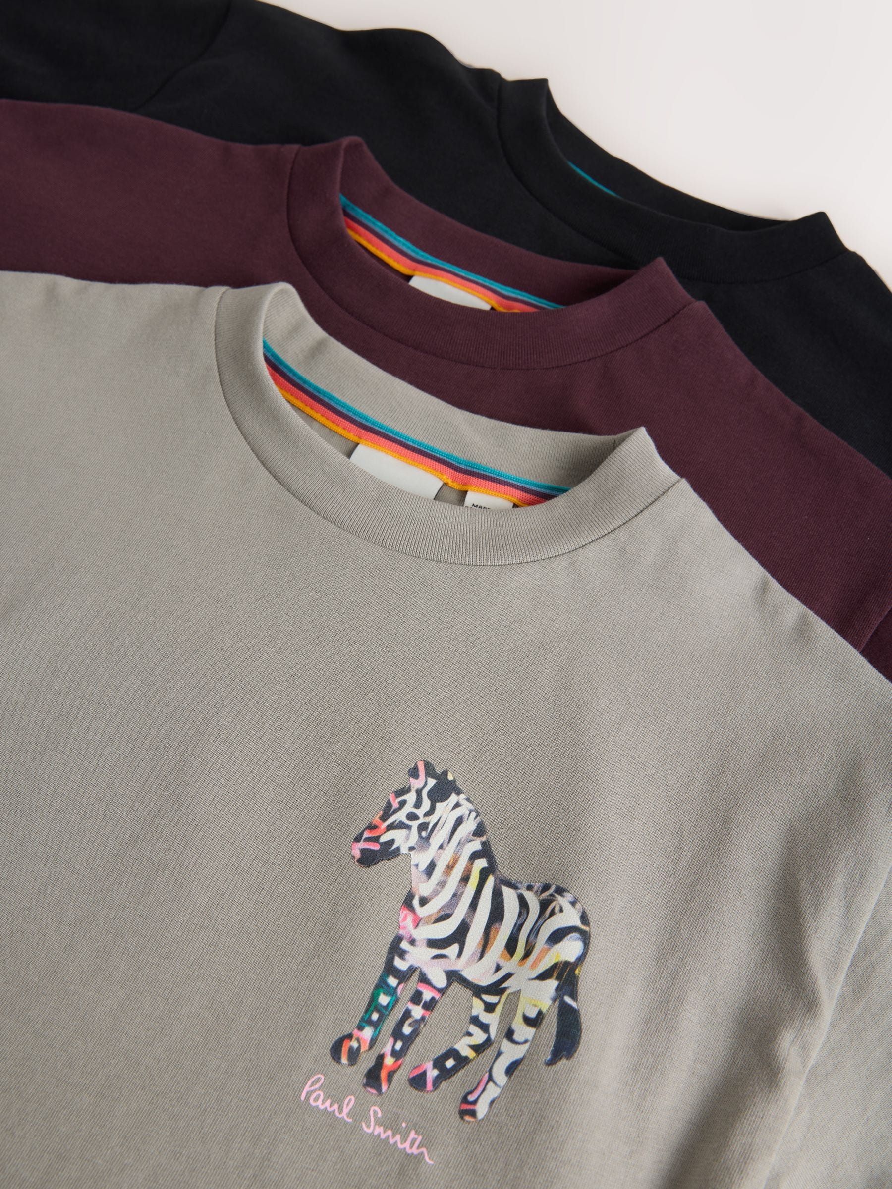 Dsiney Kidz - Paul Smith Junior Black/Grey/Burgundy Graphic T-Shirts 3 Pack image 7