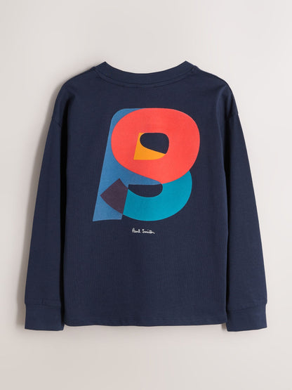 Dsiney Kidz - Paul Smith Junior Blue/Grey Long Sleeve Graphic T-Shirts 3 Pack image 3