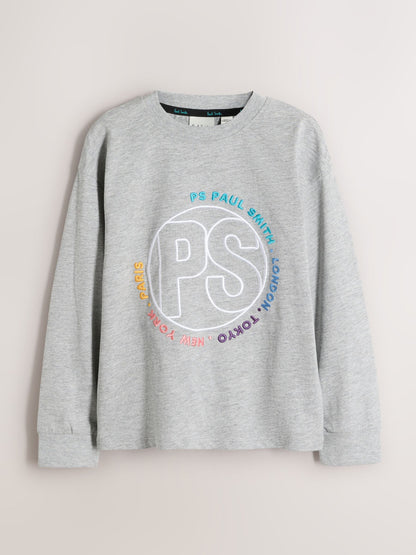 Dsiney Kidz - Paul Smith Junior Blue/Grey Long Sleeve Graphic T-Shirts 3 Pack image 5