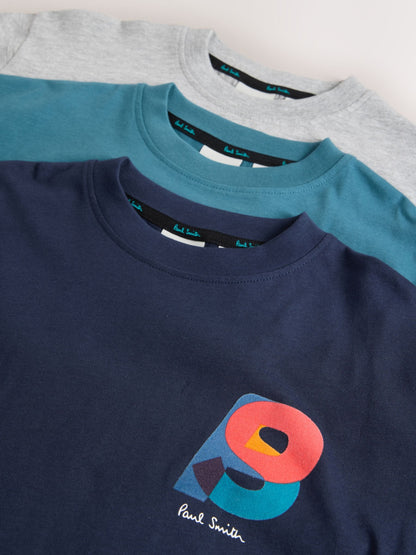 Dsiney Kidz - Paul Smith Junior Blue/Grey Long Sleeve Graphic T-Shirts 3 Pack image 7