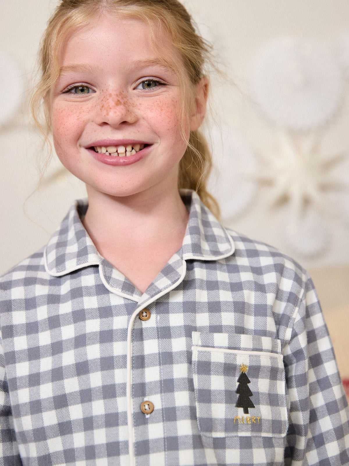 Grey/Ecru Check Christmas Matching Family Pyjamas (9mths-16yrs) - image 4