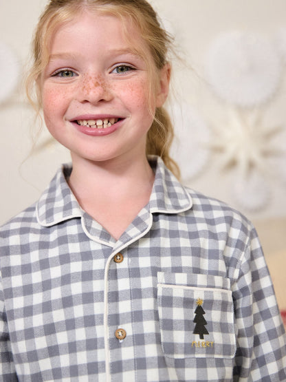 Grey/Ecru Check Christmas Matching Family Pyjamas (9mths-16yrs) - image 4