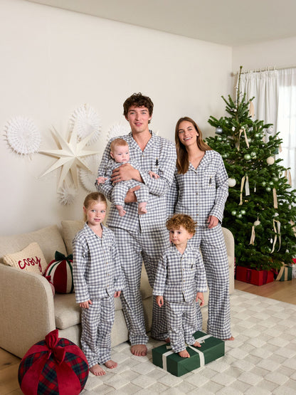 Grey/Ecru Check Christmas Matching Family Pyjamas (9mths-16yrs) - image 5