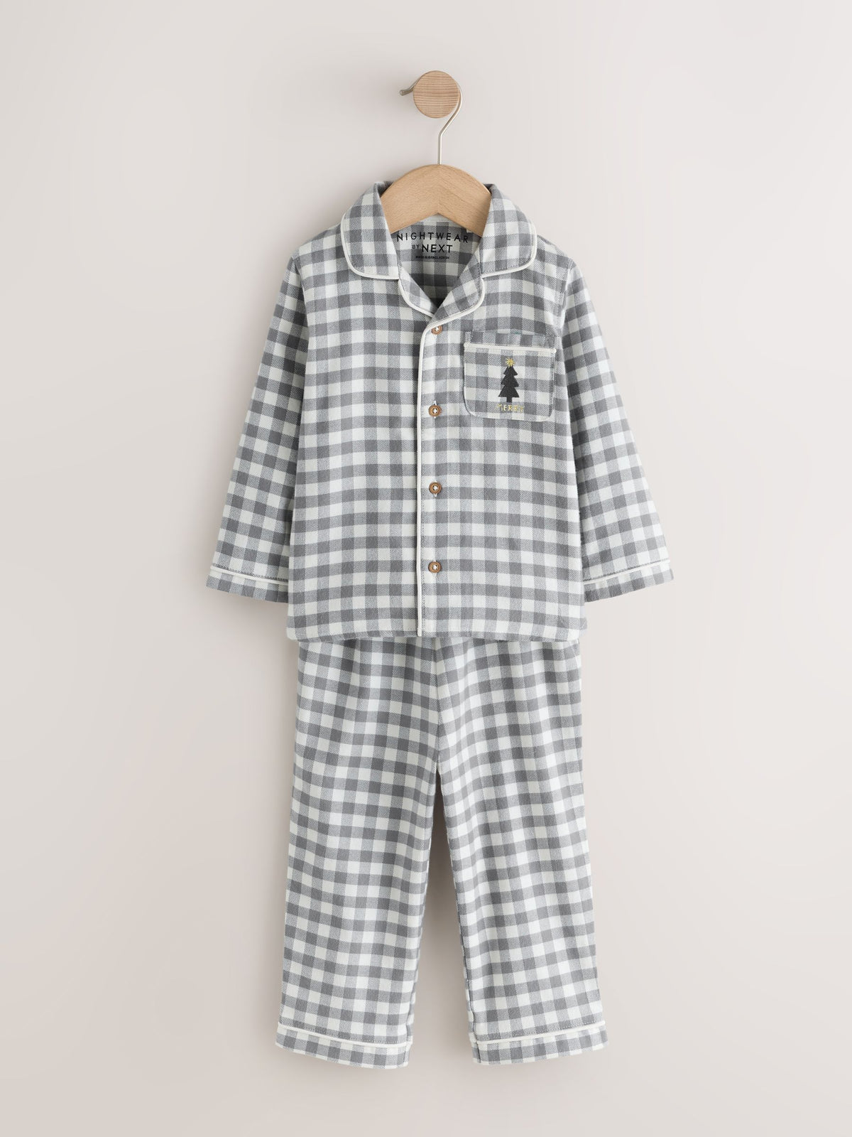 Grey/Ecru Check Christmas Matching Family Pyjamas (9mths-16yrs) - image 6