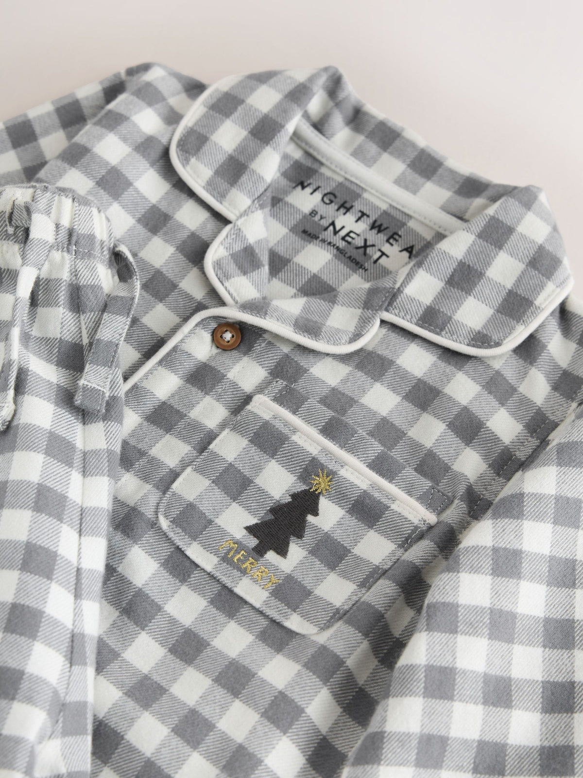 Grey/Ecru Check Christmas Matching Family Pyjamas (9mths-16yrs) - image 8