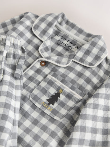 Grey/Ecru Check Christmas Matching Family Pyjamas (9mths-16yrs) - image 8