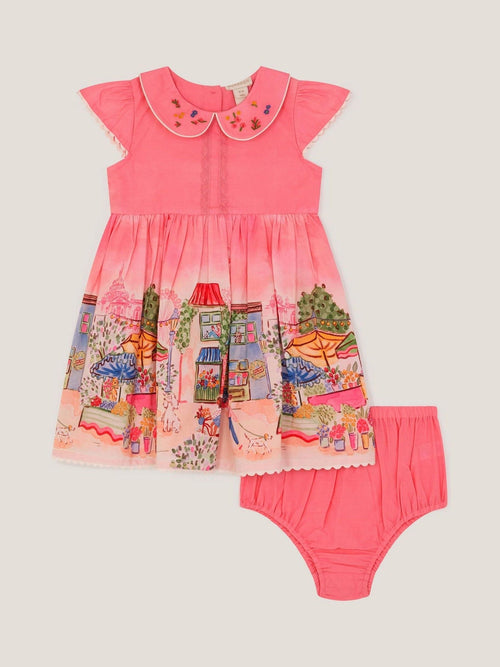 Monsoon Pink Baby London Skyline Dress & Underwear Set image 1