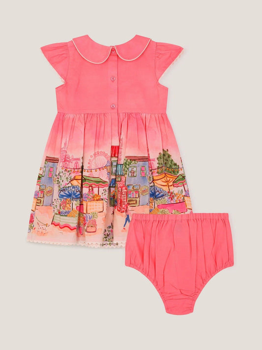 Monsoon Pink Baby London Skyline Dress & Underwear Set image 2