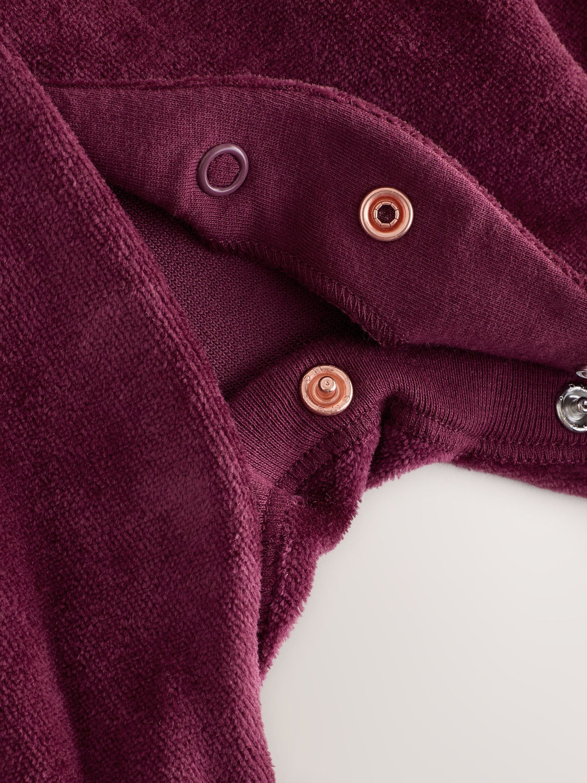 Burgundy Collar Velour Baby Sleepsuit (0mths-3yrs) - image 4