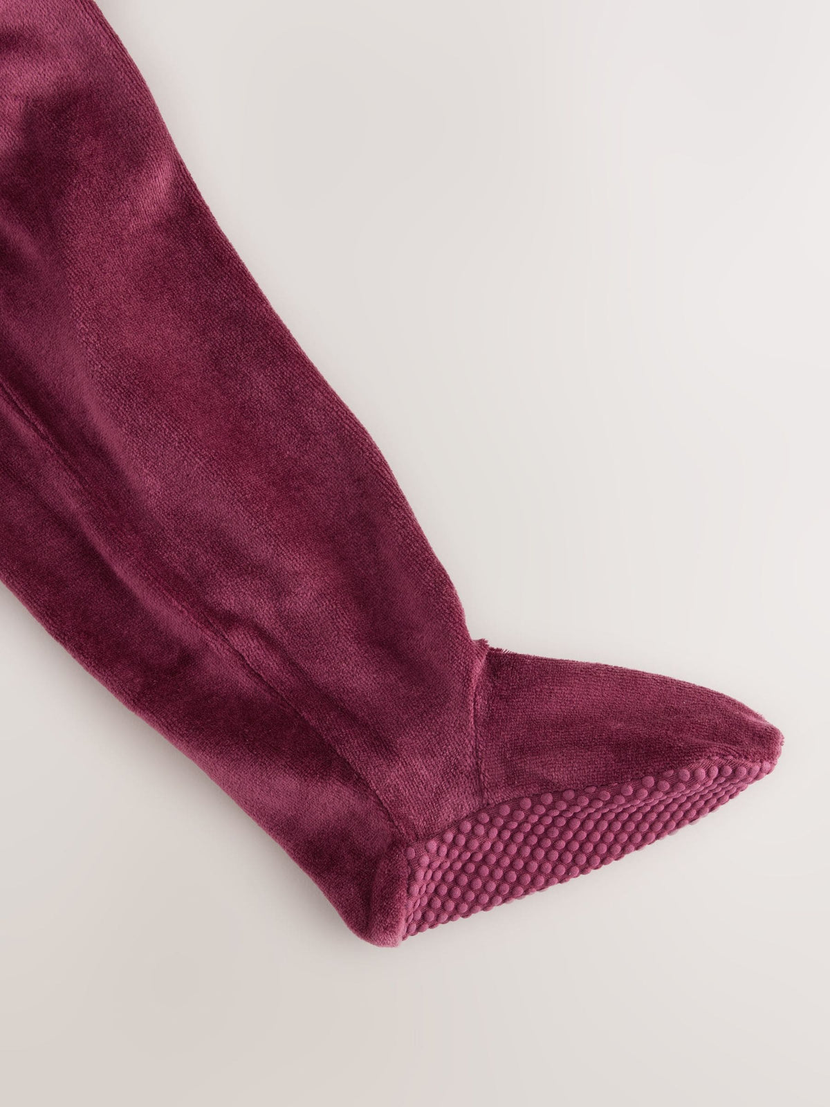 Burgundy Collar Velour Baby Sleepsuit (0mths-3yrs) - image 5