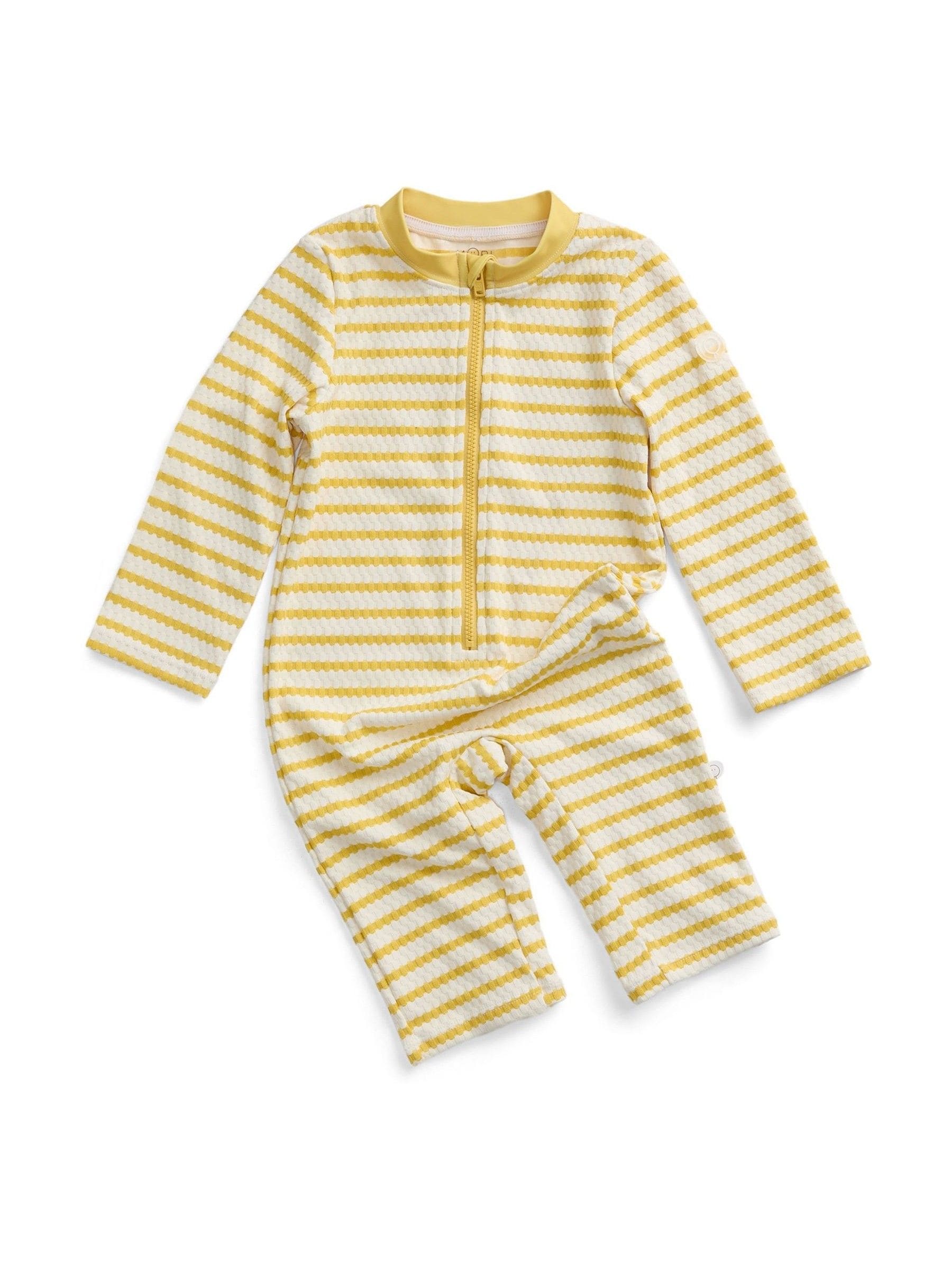 MORI Yellow Stripe Long Sleeve Sun Safe Swimsuit image 4