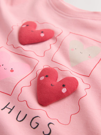 Pink Heart Gingham Top & Joggers Set (3mths-7yrs) image 4