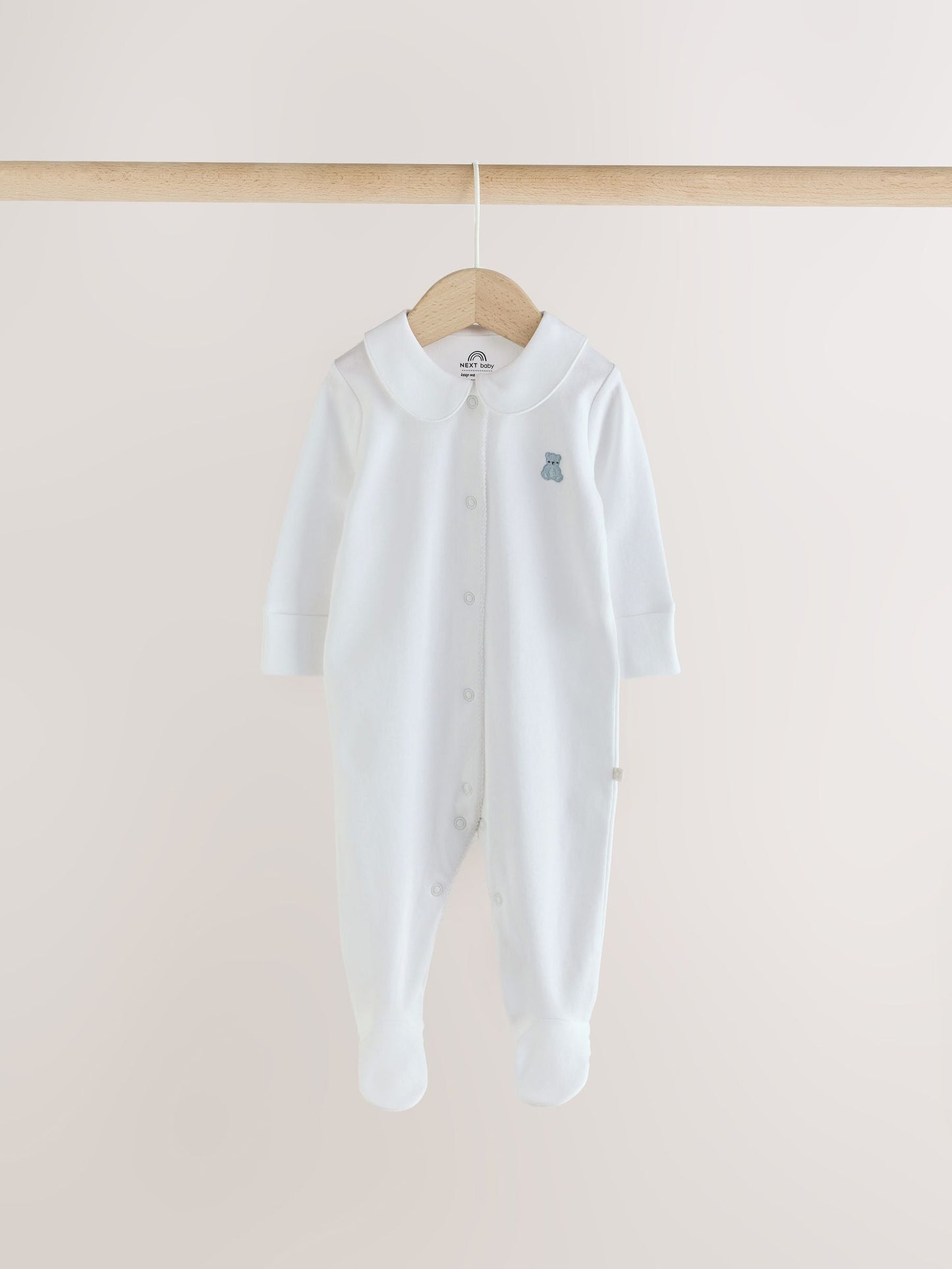 Dsiney Kidz - Pale Blue Collar Baby Sleepsuits 3 Pack (0-2yrs) image 2