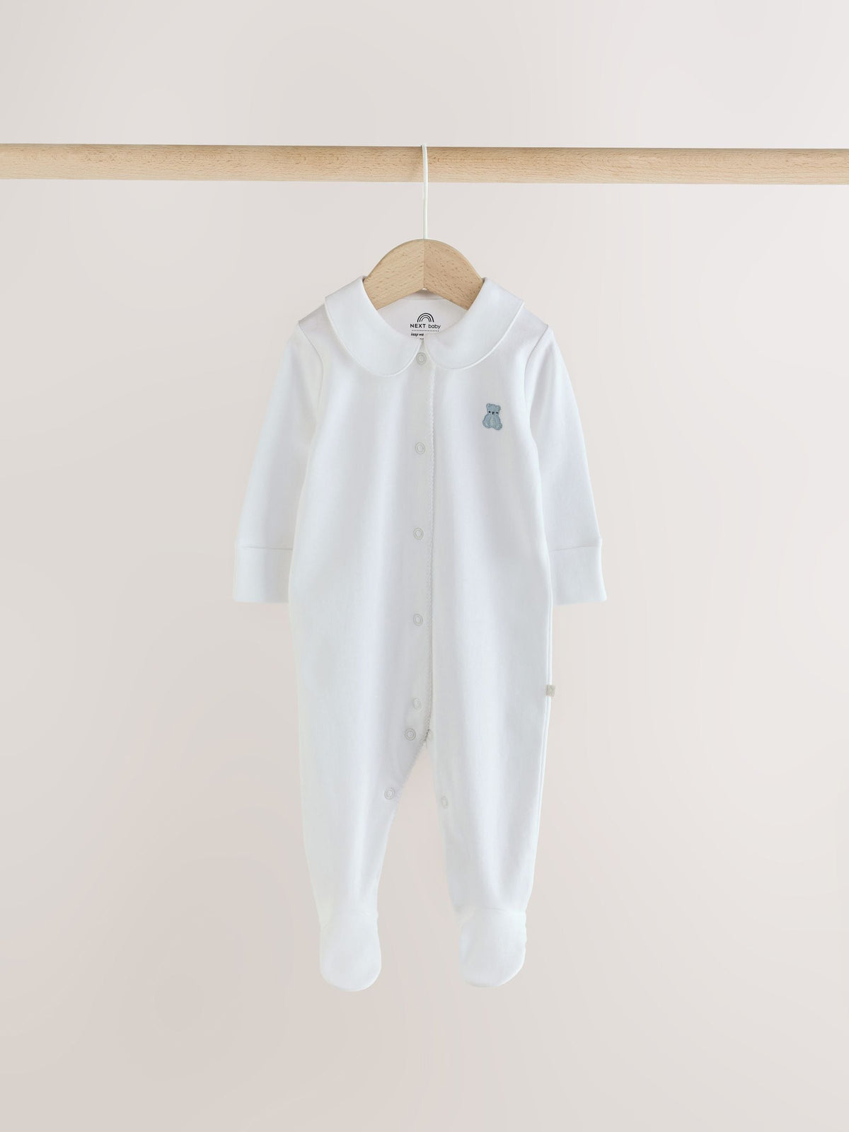 Dsiney Kidz - Pale Blue Collar Baby Sleepsuits 3 Pack (0-2yrs) image 2
