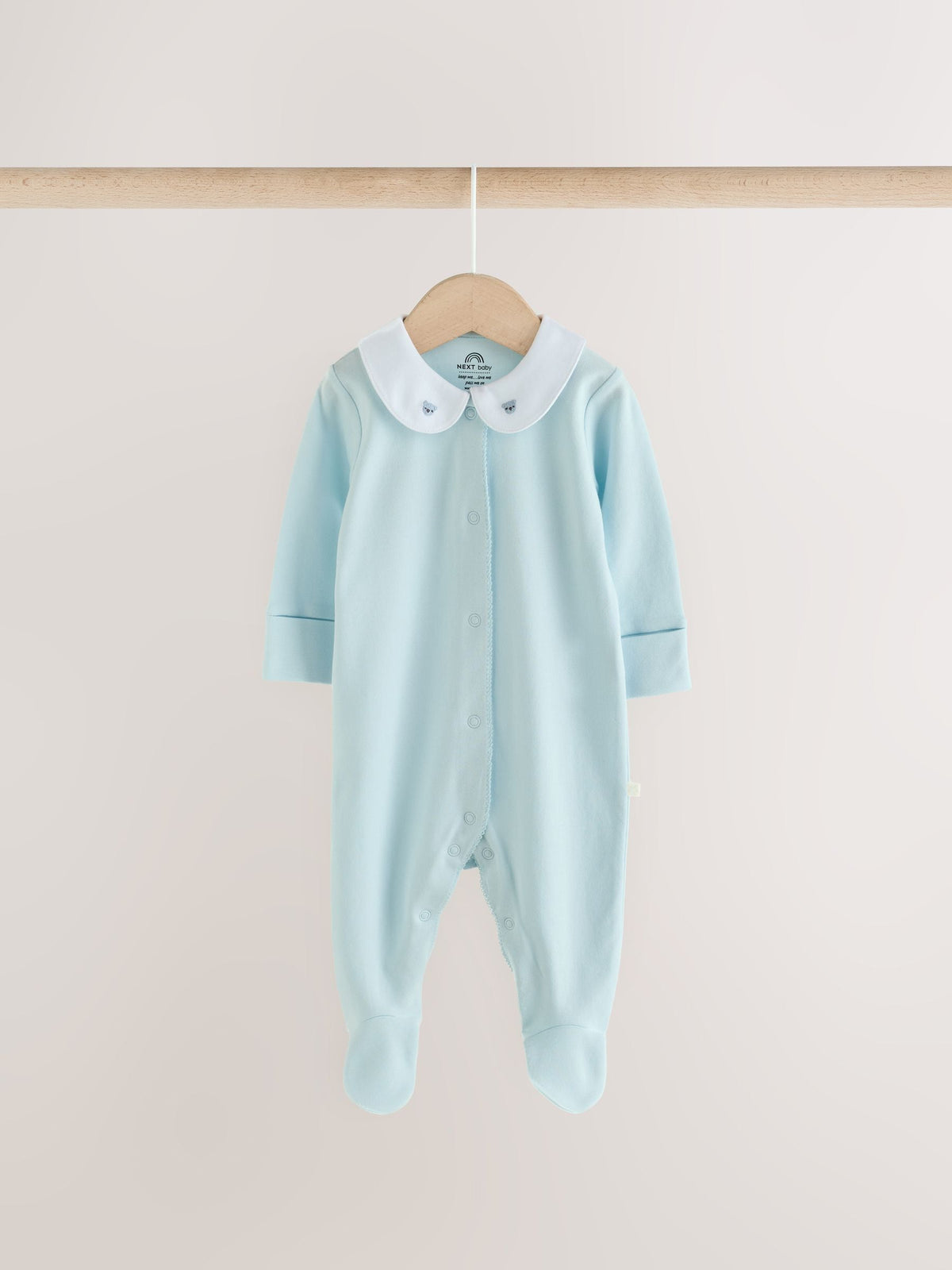 Dsiney Kidz - Pale Blue Collar Baby Sleepsuits 3 Pack (0-2yrs) image 3