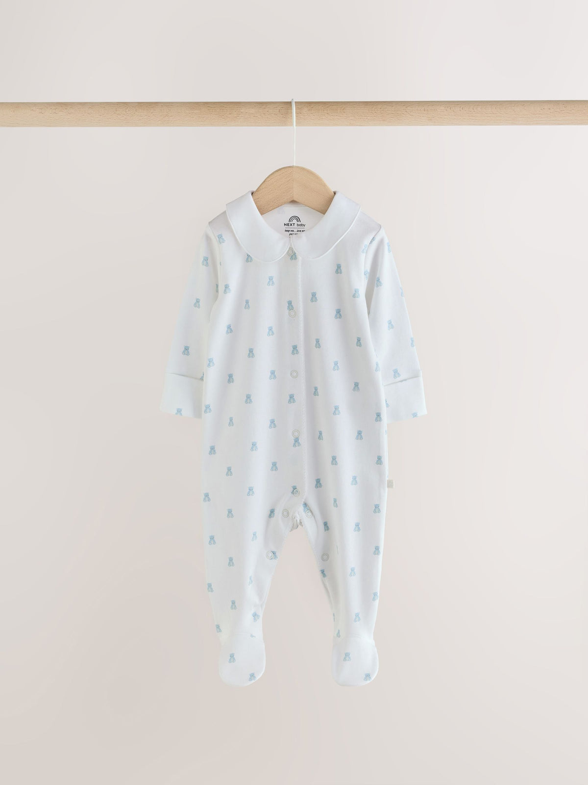 Dsiney Kidz - Pale Blue Collar Baby Sleepsuits 3 Pack (0-2yrs) image 4