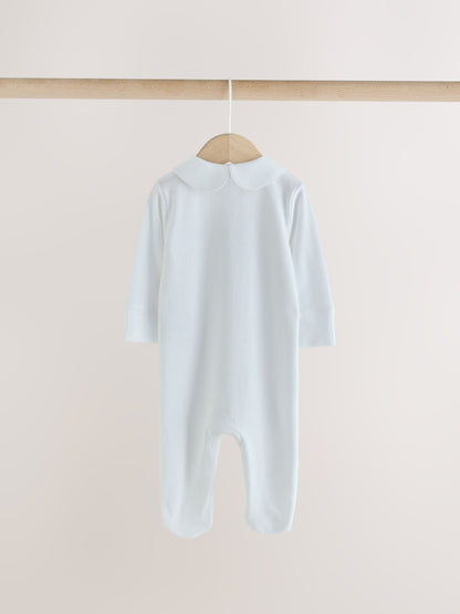 Dsiney Kidz - Pale Blue Collar Baby Sleepsuits 3 Pack (0-2yrs) image 6