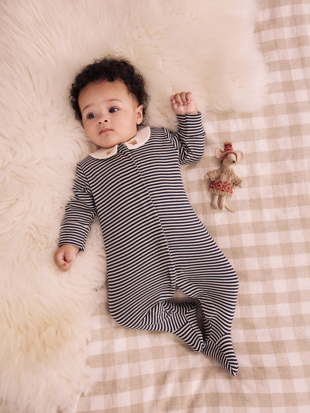 Dsiney Kidz - Cream/Red Collared Sleepsuits 3 Pack (0mths-2yrs) image 2